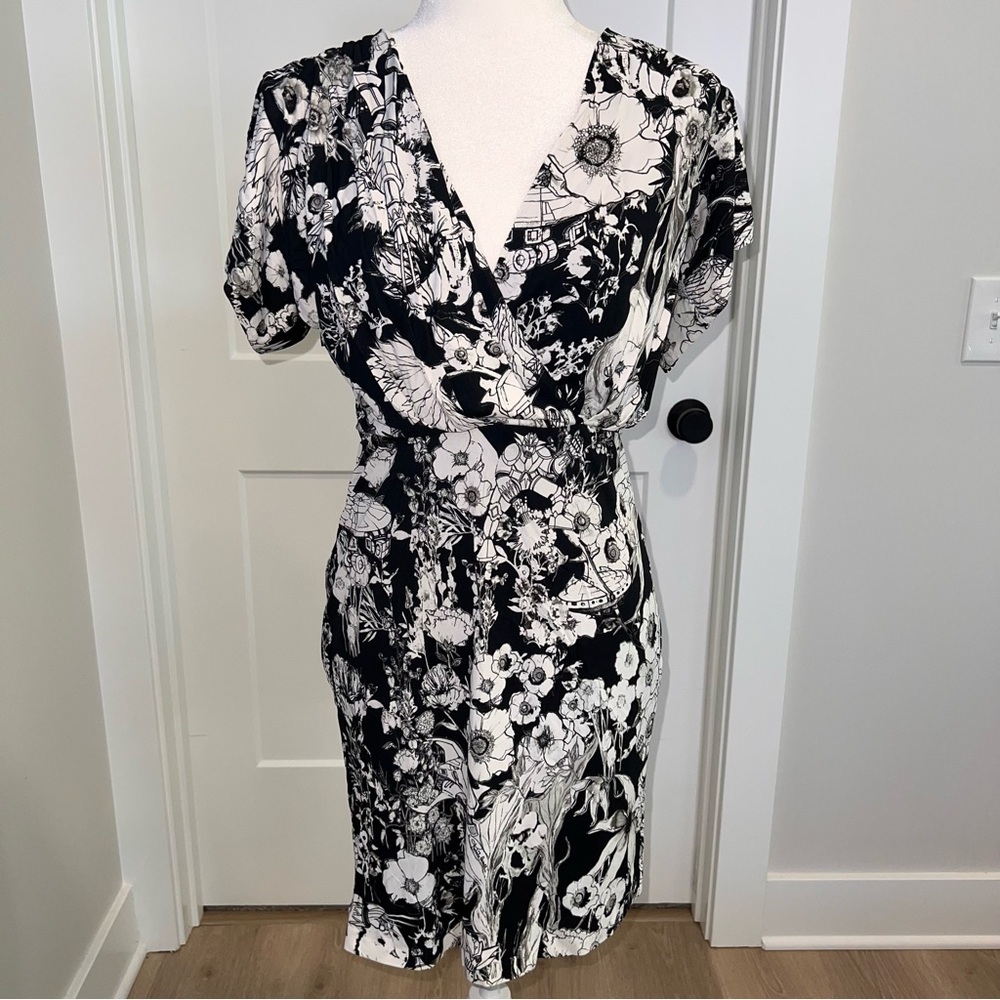 RARE Archival Roberto Cavalli "Astro Garden"  Dress - B&W